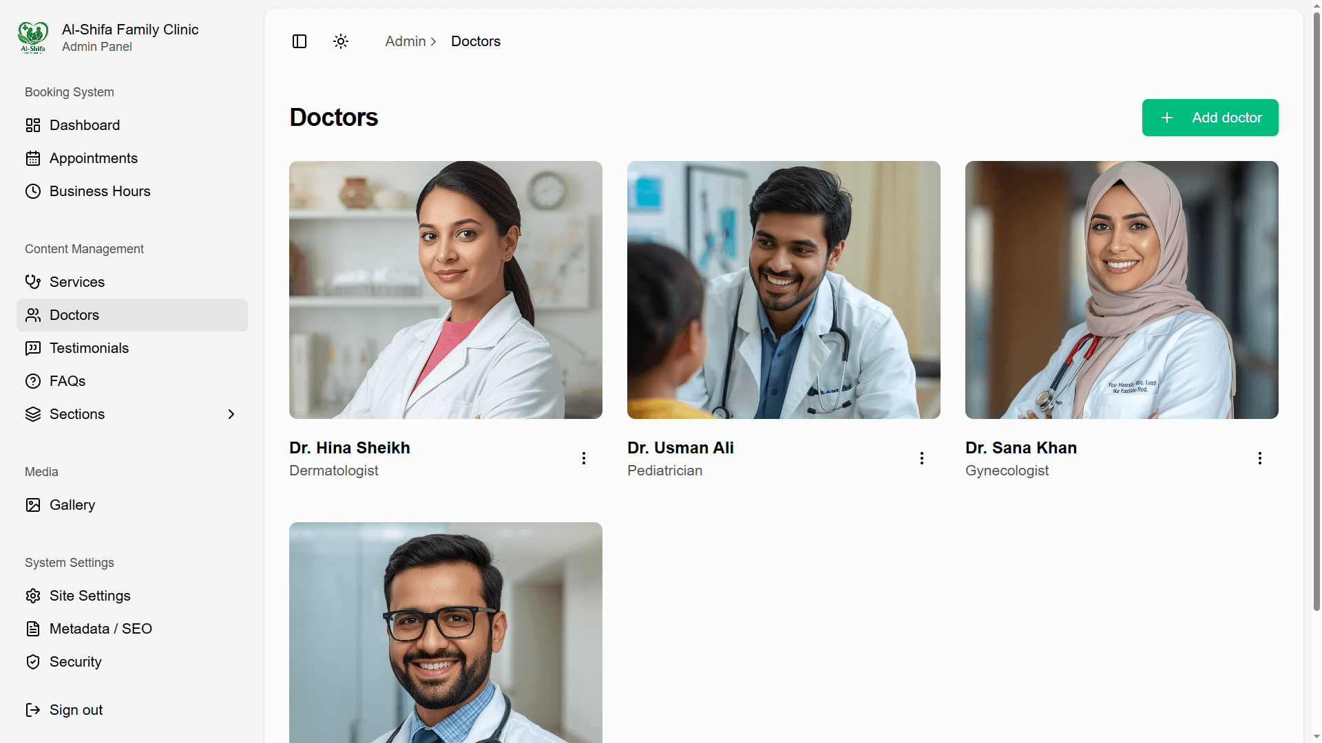 Doctors management